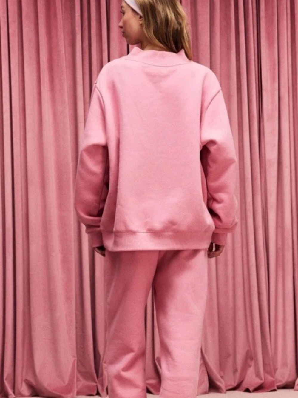Parke Blush + Lavender Valentines Varsity Mockneck Sweater limited edition S/m - Picture 2 of 13